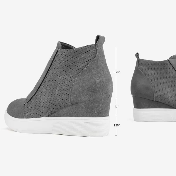imageDREAM PAIRS Womens Platform Wedge Sneakers Ankle BootiesGrey