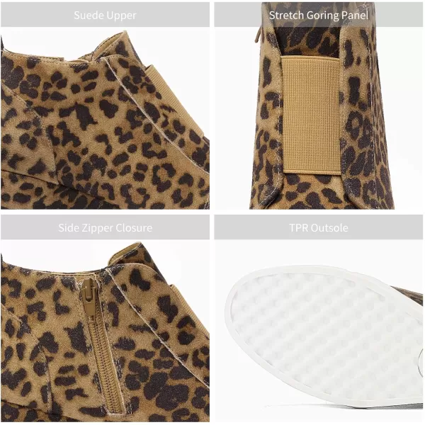 imageDREAM PAIRS Womens Platform Wedge Sneakers Ankle BootiesLeopard