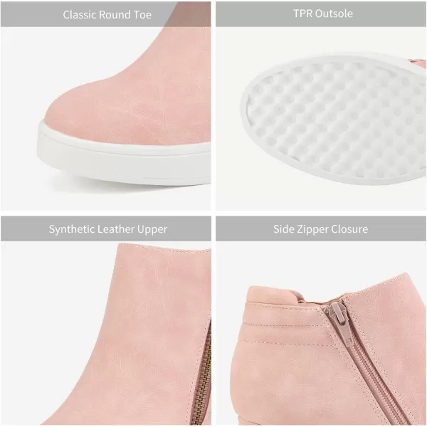 imageDREAM PAIRS Womens Platform Wedge Sneakers Ankle BootiesPink2