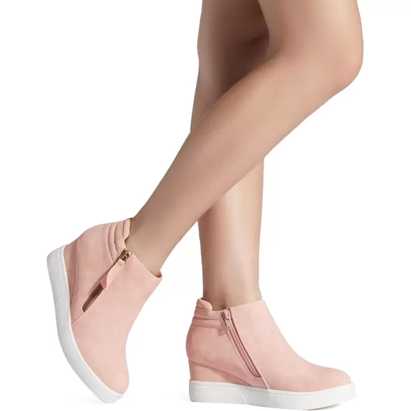 imageDREAM PAIRS Womens Platform Wedge Sneakers Ankle BootiesPink2