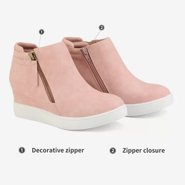 imageDREAM PAIRS Womens Platform Wedge Sneakers Ankle BootiesPink2