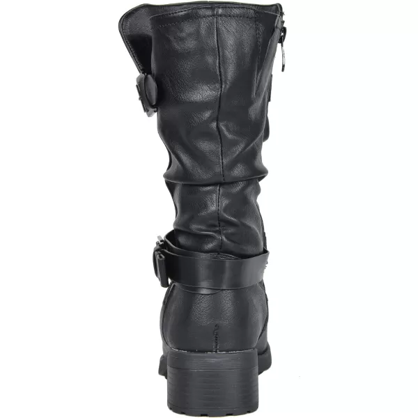 imageDREAM PAIRS Womens Pocono Faux Fur Mid Calf Riding Winter BootsBlack