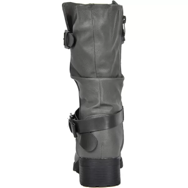 imageDREAM PAIRS Womens Pocono Faux Fur Mid Calf Riding Winter BootsGrey