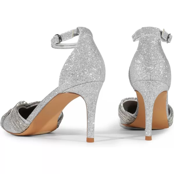 imageDREAM PAIRS Womens Pointed Close Toe High Heels Sexy Sparkly Rhinestone Stiletto Pumps Wedding Bridal Party Dress ShoesSilverglitter