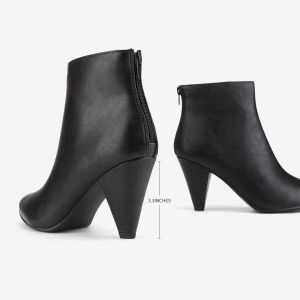 imageDREAM PAIRS Womens Pointed Toe High Heel Ankle BootiesKalila BlackPu