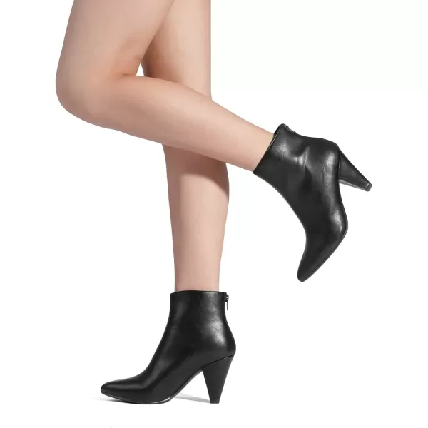 imageDREAM PAIRS Womens Pointed Toe High Heel Ankle BootiesKalila BlackPu