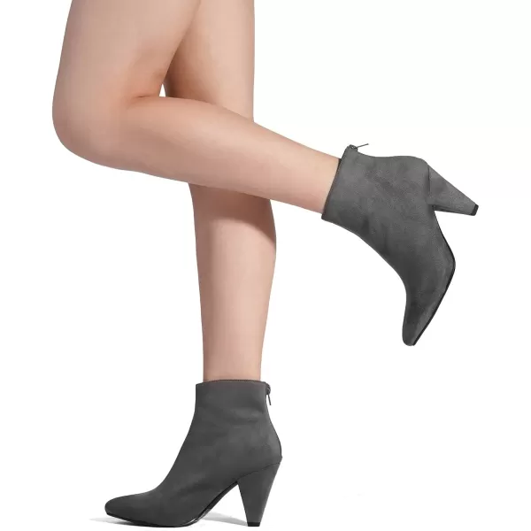 imageDREAM PAIRS Womens Pointed Toe High Heel Ankle BootiesKalila LightGreySuede