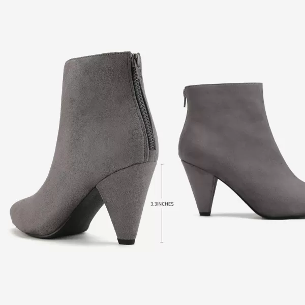 imageDREAM PAIRS Womens Pointed Toe High Heel Ankle BootiesKalila LightGreySuede