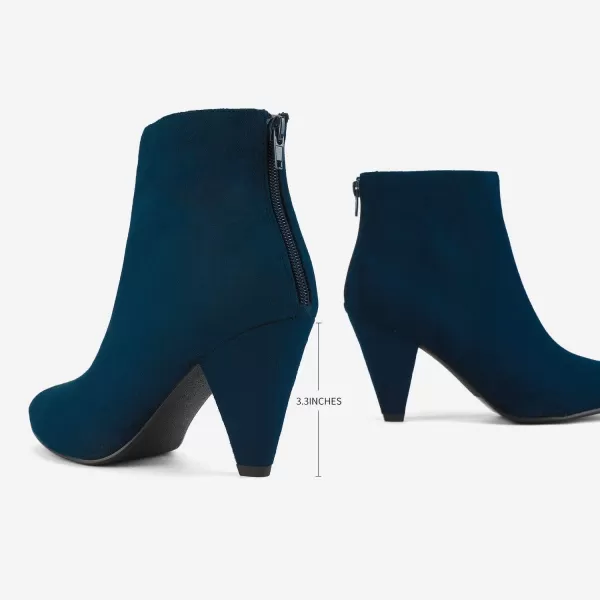 imageDREAM PAIRS Womens Pointed Toe High Heel Ankle BootiesKalila NavySuede
