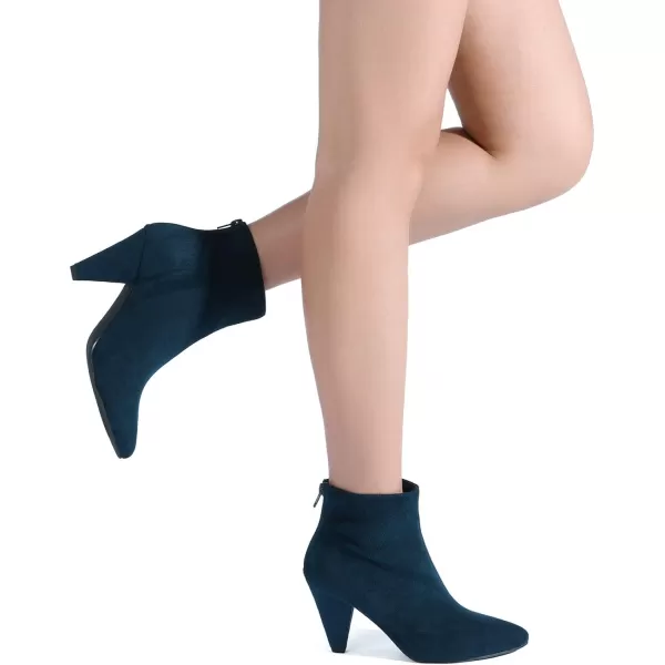imageDREAM PAIRS Womens Pointed Toe High Heel Ankle BootiesKalila NavySuede