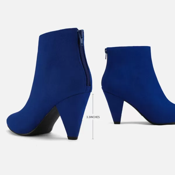 imageDREAM PAIRS Womens Pointed Toe High Heel Ankle BootiesKalila RoyalBlueSuede