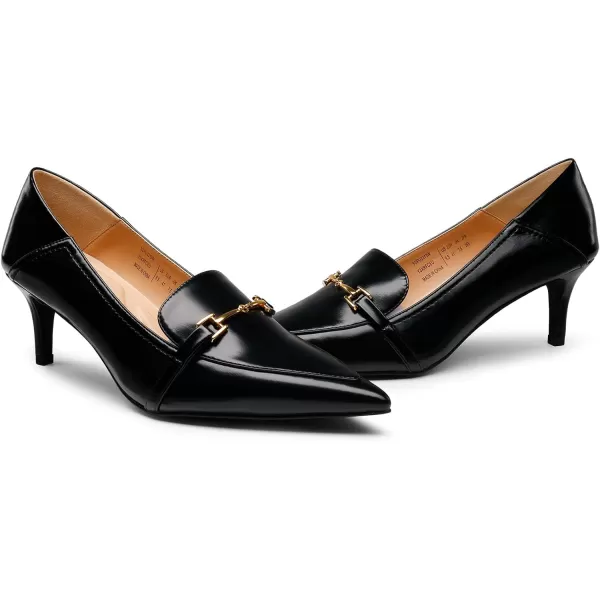 imageDREAM PAIRS Womens Pointed Toe Low Kitten Heels Loafers Pump Comfort Dress Work Wedding Shoes for WomenBlackpu