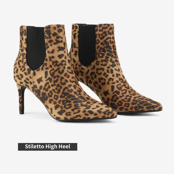 imageDREAM PAIRS Womens Pointed Toe Stiletto High Heel Ankle BootiesKizzy1 Leopard