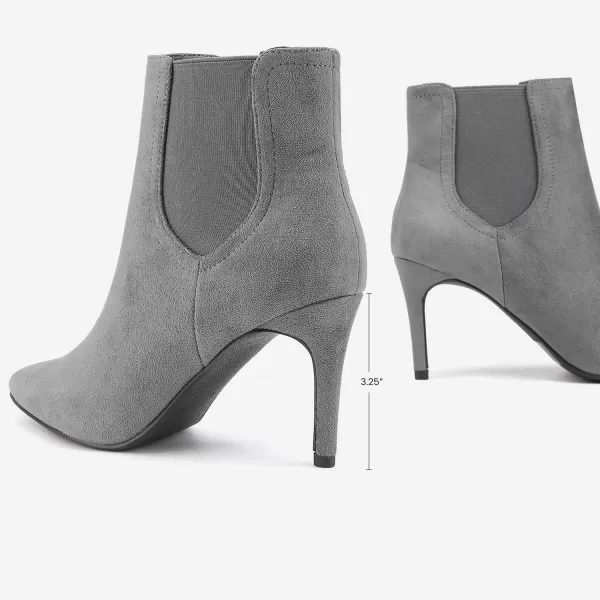 imageDREAM PAIRS Womens Pointed Toe Stiletto High Heel Ankle BootiesKizzy1 LightGreySuede