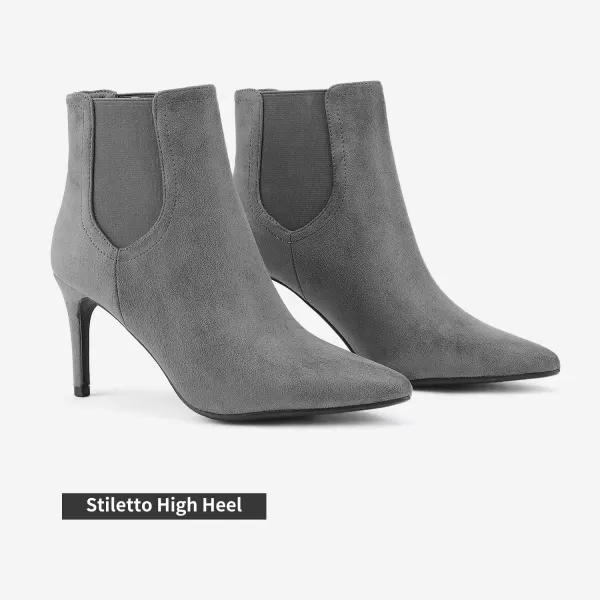 imageDREAM PAIRS Womens Pointed Toe Stiletto High Heel Ankle BootiesKizzy1 LightGreySuede