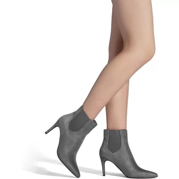 imageDREAM PAIRS Womens Pointed Toe Stiletto High Heel Ankle BootiesKizzy1 LightGreySuede