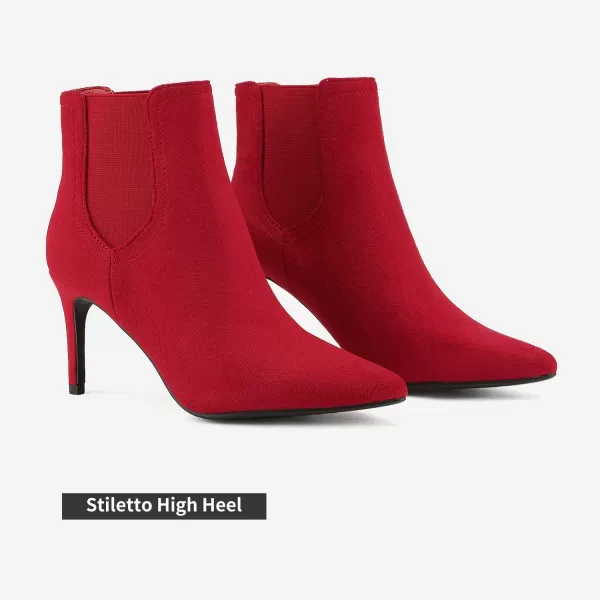 imageDREAM PAIRS Womens Pointed Toe Stiletto High Heel Ankle BootiesKizzy1 RedSuede