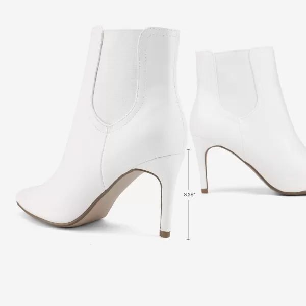 imageDREAM PAIRS Womens Pointed Toe Stiletto High Heel Ankle BootiesKizzy1 WhitePu