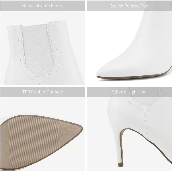 imageDREAM PAIRS Womens Pointed Toe Stiletto High Heel Ankle BootiesKizzy1 WhitePu