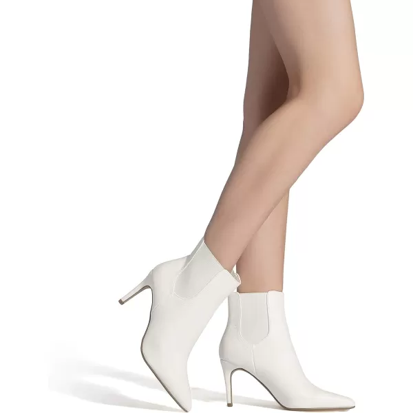 imageDREAM PAIRS Womens Pointed Toe Stiletto High Heel Ankle BootiesKizzy1 WhitePu
