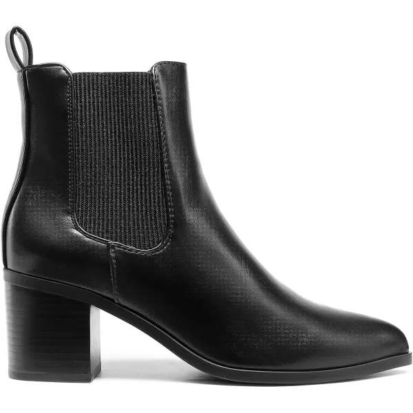 imageDREAM PAIRS Womens Retro Elastic Chelsea Ankle Boots Fashion Low Chunky Block Heel Pointed Toe Fall Heeled Booties ShoesBlackpu