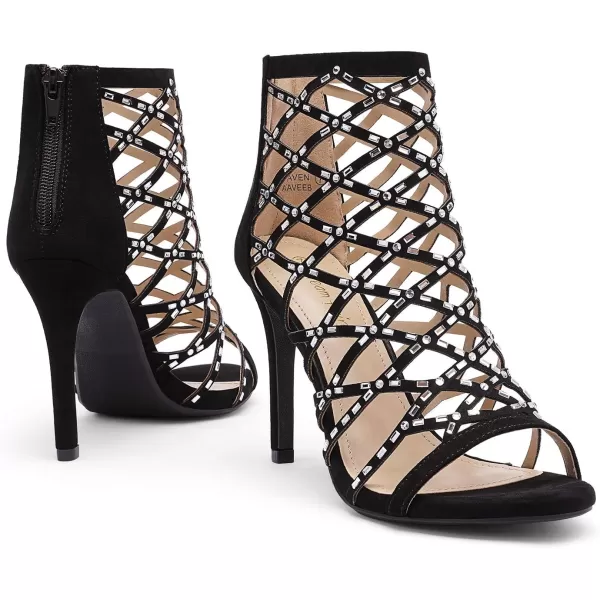 imageDREAM PAIRS Womens Rhinestone Ankle Strap Open Toe Stiletto Heel Sandals Cutout Dress Pump ShoesBlack