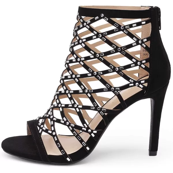 imageDREAM PAIRS Womens Rhinestone Ankle Strap Open Toe Stiletto Heel Sandals Cutout Dress Pump ShoesBlack