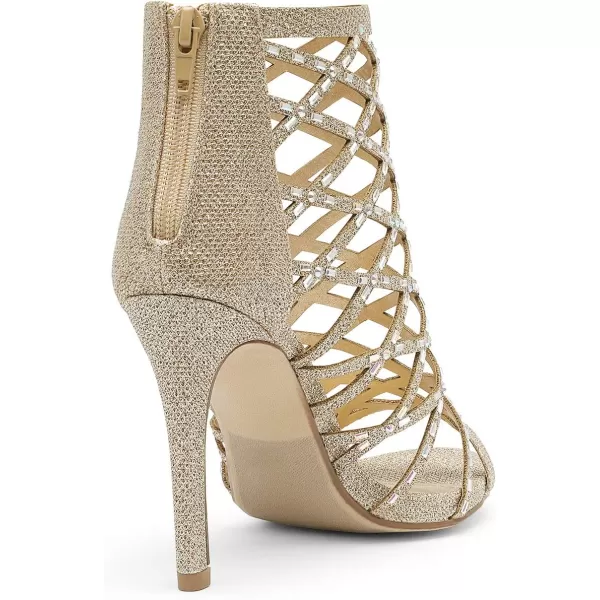 imageDREAM PAIRS Womens Rhinestone Ankle Strap Open Toe Stiletto Heel Sandals Cutout Dress Pump ShoesGold