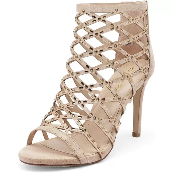 imageDREAM PAIRS Womens Rhinestone Ankle Strap Open Toe Stiletto Heel Sandals Cutout Dress Pump ShoesNude