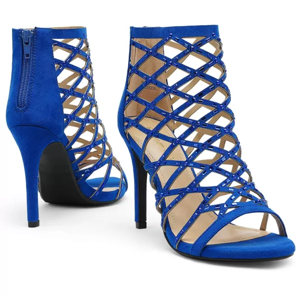 imageDREAM PAIRS Womens Rhinestone Ankle Strap Open Toe Stiletto Heel Sandals Cutout Dress Pump ShoesRoyalBlue