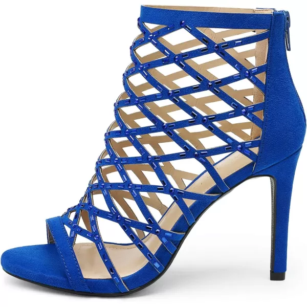 imageDREAM PAIRS Womens Rhinestone Ankle Strap Open Toe Stiletto Heel Sandals Cutout Dress Pump ShoesRoyalBlue