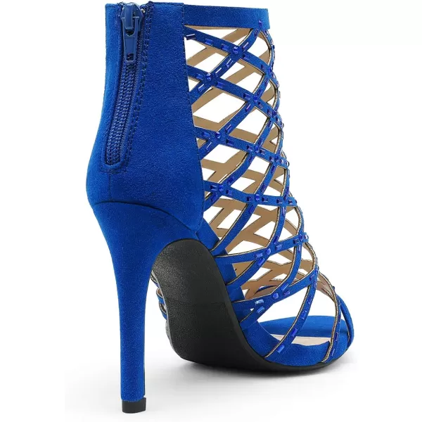 imageDREAM PAIRS Womens Rhinestone Ankle Strap Open Toe Stiletto Heel Sandals Cutout Dress Pump ShoesRoyalBlue