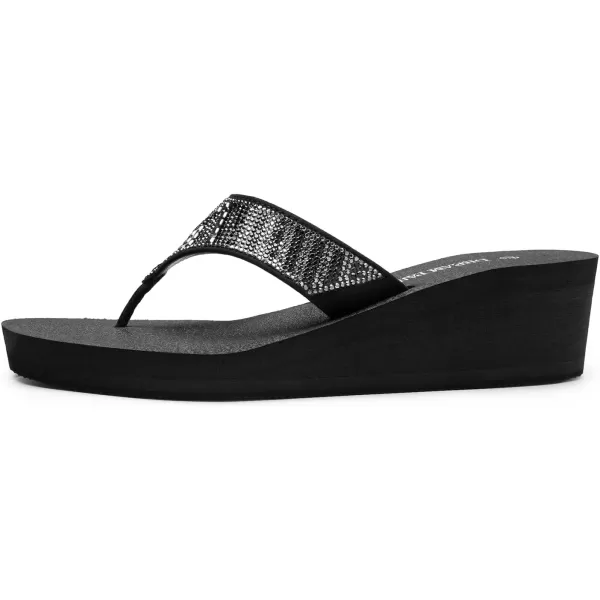 imageDREAM PAIRS Womens Rhinestone Platform Wedge Flip Flops Summer Beach Comfortable Thong SandalsRectangle