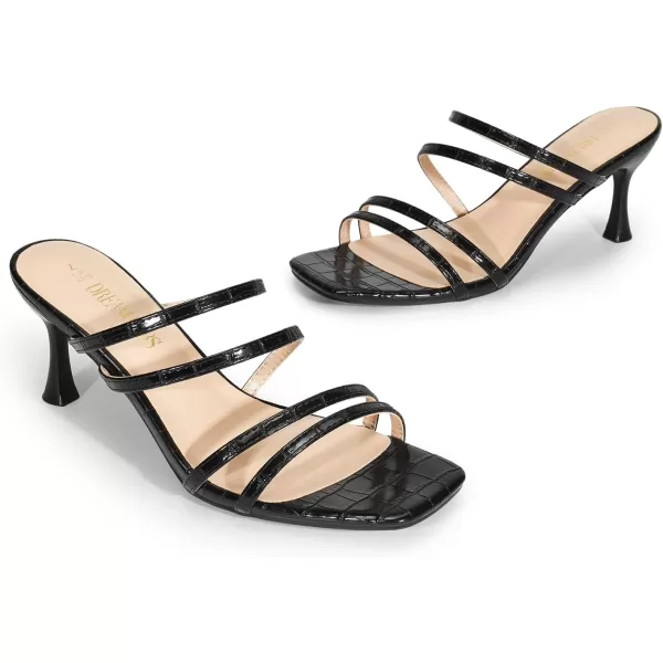imageDREAM PAIRS Womens Rhinestone Strappy Heels Square Open Toe Slip On Low Slide Heeled Sandals for Daily Party Wedding Dress ShoesBlack