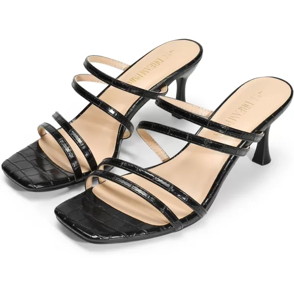 imageDREAM PAIRS Womens Rhinestone Strappy Heels Square Open Toe Slip On Low Slide Heeled Sandals for Daily Party Wedding Dress ShoesBlack