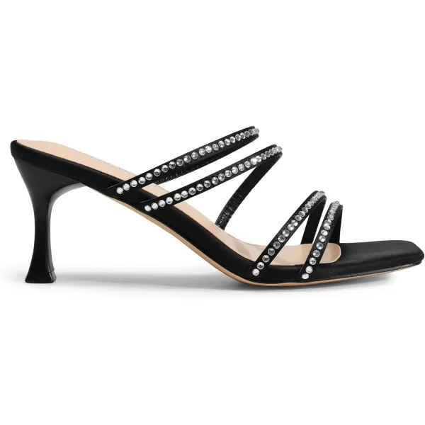 imageDREAM PAIRS Womens Rhinestone Strappy Heels Square Open Toe Slip On Low Slide Heeled Sandals for Daily Party Wedding Dress ShoesBlackrhinestone