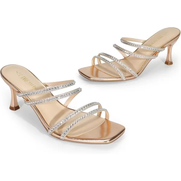 imageDREAM PAIRS Womens Rhinestone Strappy Heels Square Open Toe Slip On Low Slide Heeled Sandals for Daily Party Wedding Dress ShoesChampagnerhinestone