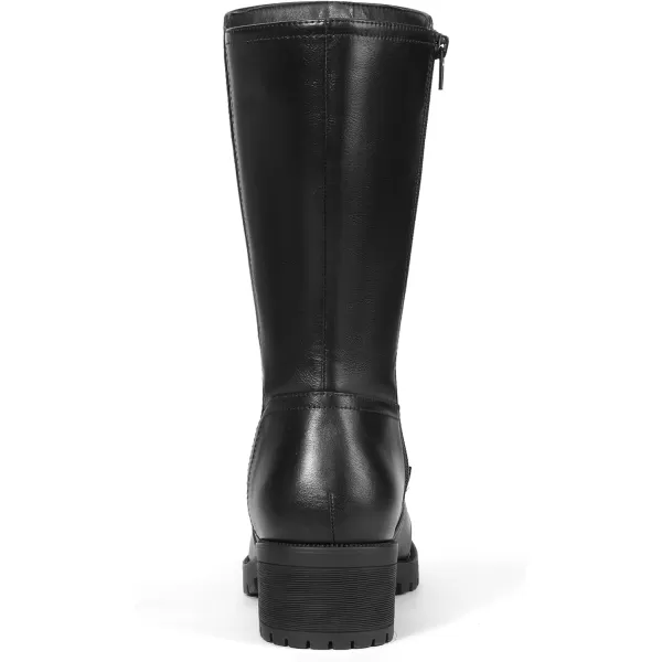 imageDREAM PAIRS Womens Riding Combat Motorcycle Mid Calf Winter BootsTrulyblack