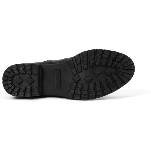 imageDREAM PAIRS Womens Riding Combat Motorcycle Mid Calf Winter BootsTrulyblack