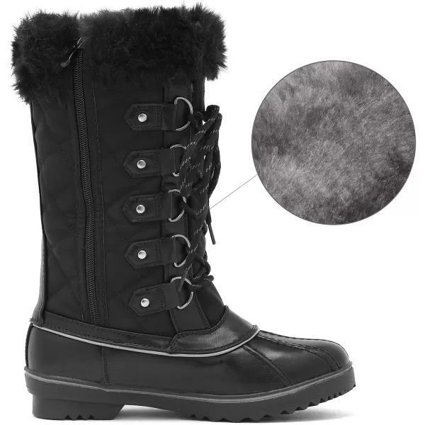 imageDREAM PAIRS Womens River1 Mid Calf Waterproof Winter Snow BootsBlack