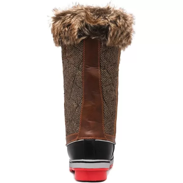 imageDREAM PAIRS Womens River1 Mid Calf Waterproof Winter Snow BootsBrown
