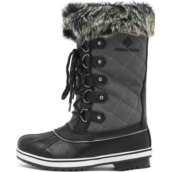 imageDREAM PAIRS Womens River1 Mid Calf Waterproof Winter Snow BootsGrey