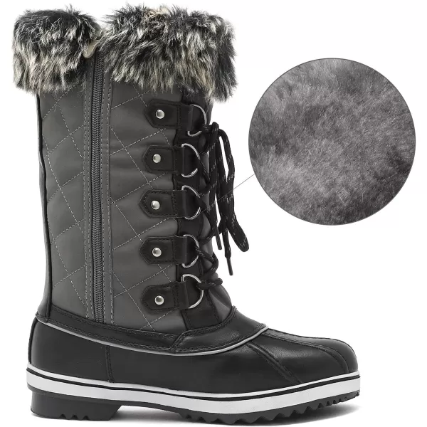 imageDREAM PAIRS Womens River1 Mid Calf Waterproof Winter Snow BootsGrey