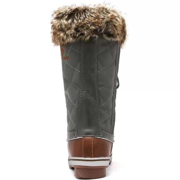 imageDREAM PAIRS Womens River1 Mid Calf Waterproof Winter Snow BootsTan Khaki