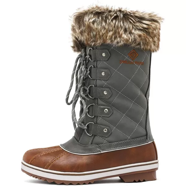 imageDREAM PAIRS Womens River1 Mid Calf Waterproof Winter Snow BootsTan Khaki