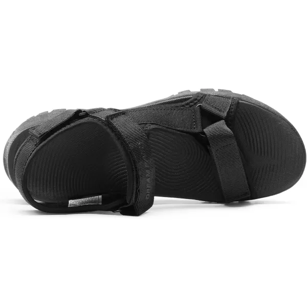 imageDREAM PAIRS Womens Sandals Light Weight Hiking Sandals for Women Comfortable Athletic QuickDrying Walking Water Sandals With Hook And Loop Straps And Soft Insole For Beach Vacation AdventureAll Black