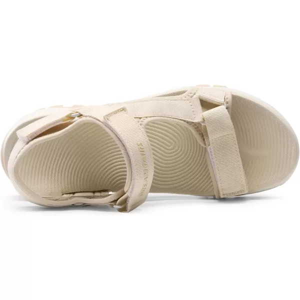 imageDREAM PAIRS Womens Sandals Light Weight Hiking Sandals for Women Comfortable Athletic QuickDrying Walking Water Sandals With Hook And Loop Straps And Soft Insole For Beach Vacation AdventureBeige