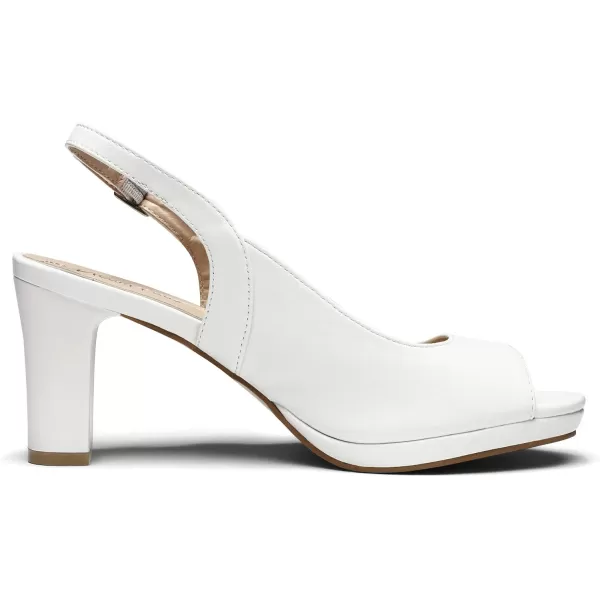 imageDREAM PAIRS Womens Sexy High Chunky Heels Peep Toe Platform Block Slingback Dress Pumps ShoesWhitePu