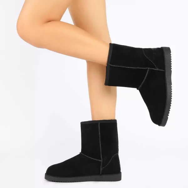 imageDREAM PAIRS Womens ShortyNew Mid Calf Winter Snow BootsBlacknew