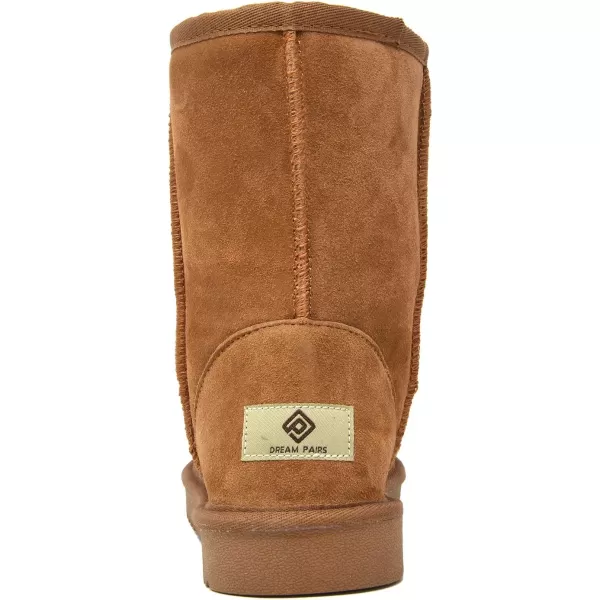 imageDREAM PAIRS Womens ShortyNew Mid Calf Winter Snow BootsChesnutclassic